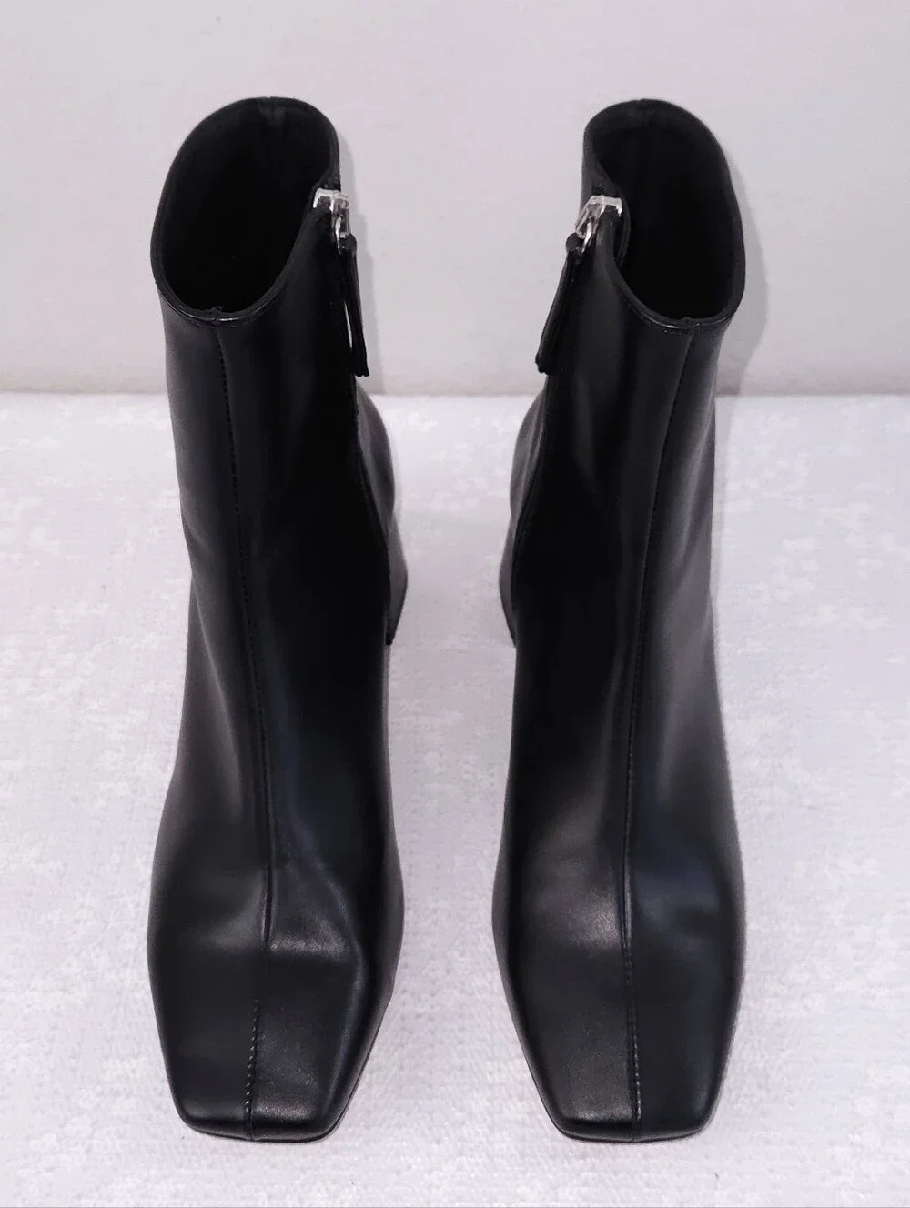 Alohas SVEGAN Watercolor Boots Black Vegan Leather Heeled Booties EU 39